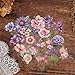 100PCS Cute Flower Transparent Stickers Pack,Aesthetic Pink and Purple Flower Decor for Laptop Gifts for Kids Teens Adults Waterproof Vinyl PET Nature Stickers for Notebook Phone Bike Party Favors