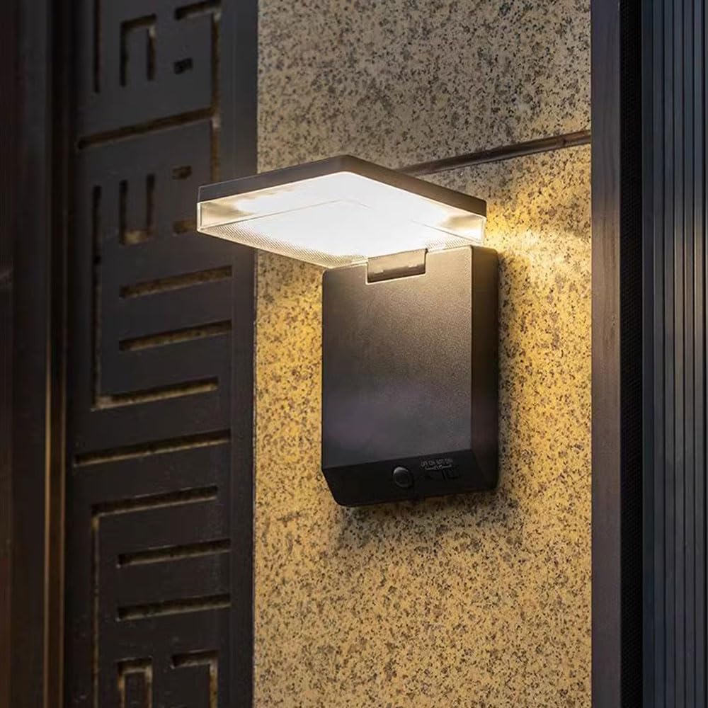Dekoracyjne lampy słoneczne Led do ogrodzeń, wodoodporne zewnętrzne ruchome światła słoneczne, składane światła słoneczne na ganek, zewnętrzne do drzwi, szopy, patio, garażu, podwórka, dekoracyjne