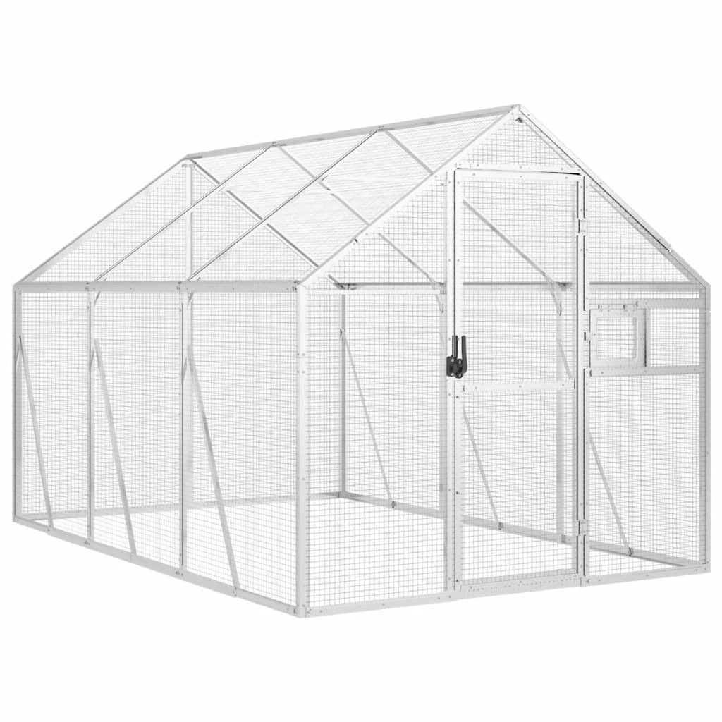 Voliere Silbern 1,79x3x1,85 m Aluminium,Tiere & Tierbedarf,Haustierbedarf,Vogelbedarf,Vogelkäfige & -ständer,Silber,27.94 kg-3155796