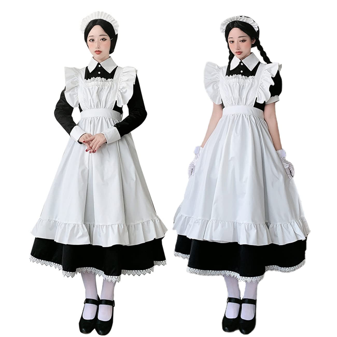 Amazon.co.jp: [JUNDOMECY] 英國風 メイド服 ロング ワンピース 長袖