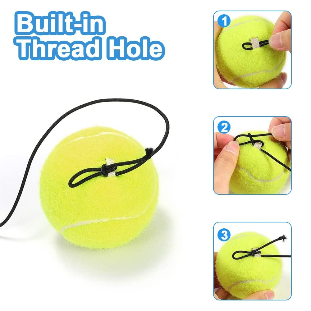 APOMOONS Pelota de tenis con cuerda para entrenamiento, 2 pelotas de rebote