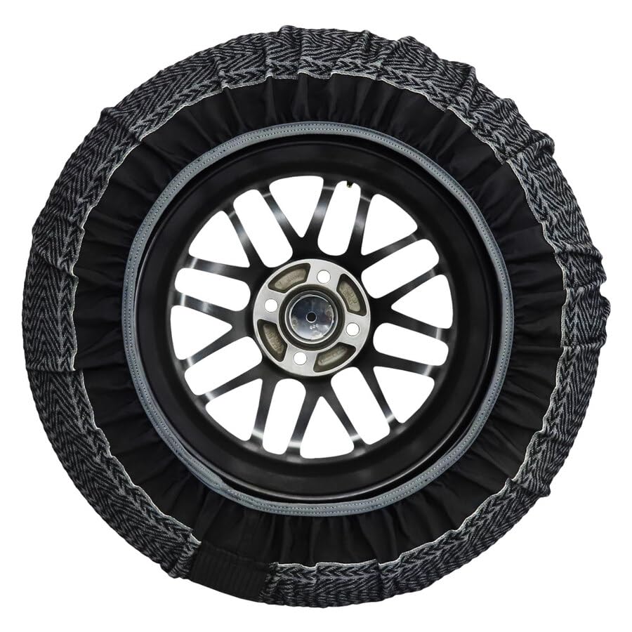 Calcetines de nieve de tela para coche, homologados EN EN16662-1.ONORM V5121, fáciles de montar, 2 unidades