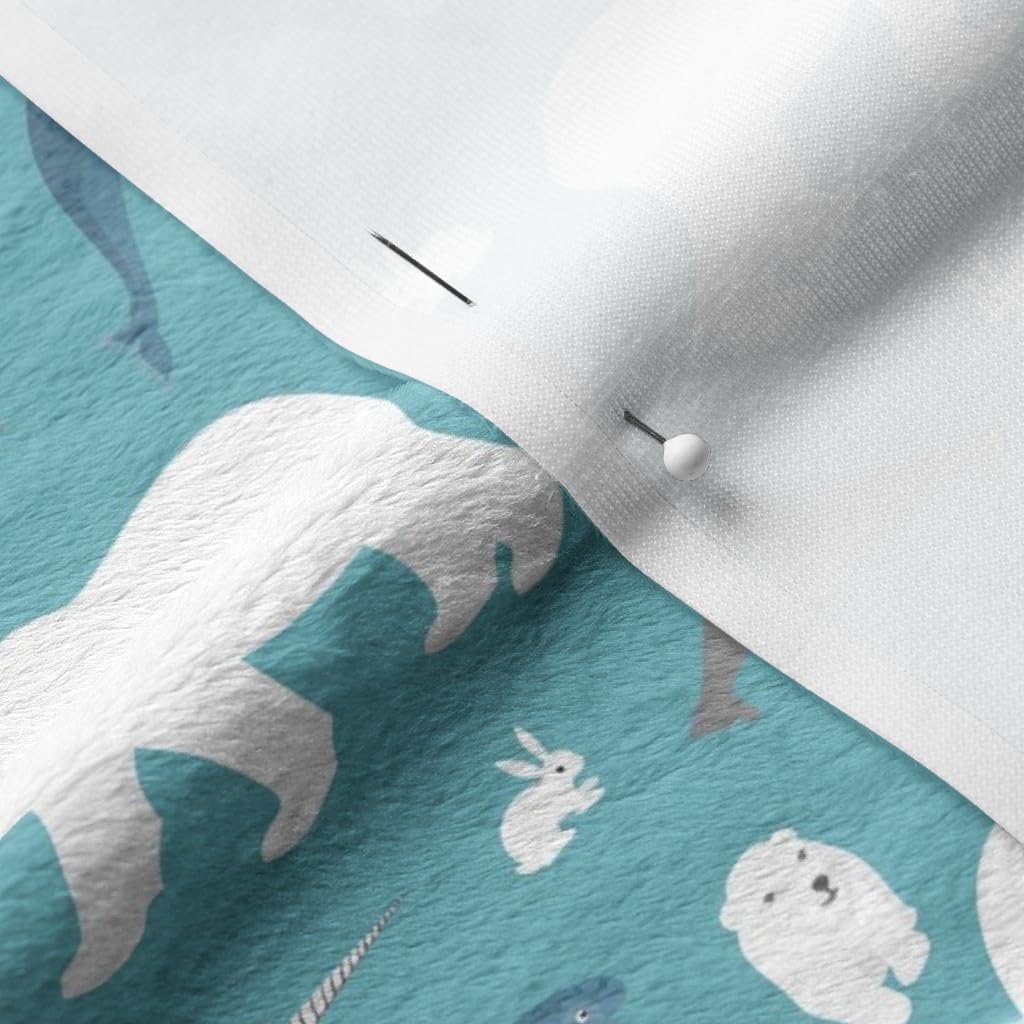 Spoonflower Fabric - Animals Polar Bear Family Arctic Gray Wild Printed on Minky Fabric by The Yard - Sewing Baby Blankets Quilt Backing Plush