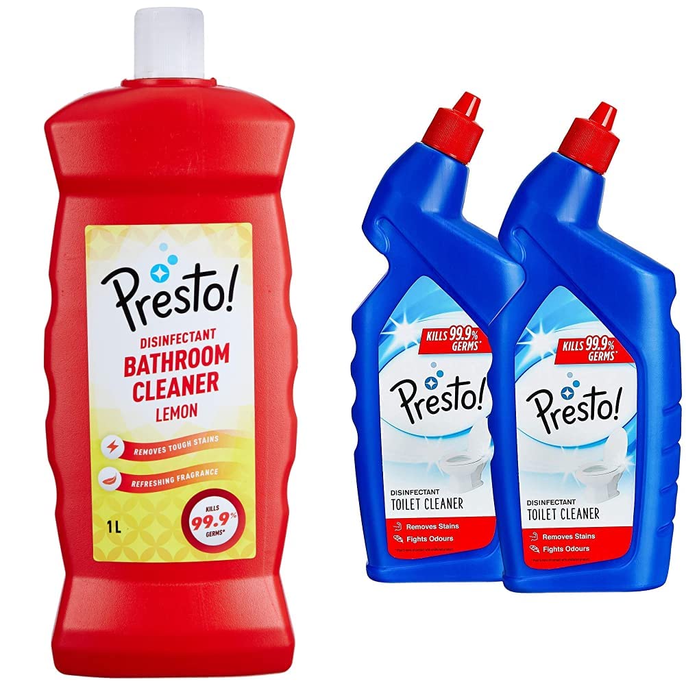 Amazon Brand - Presto! Disinfectant Bathroom Cleaner - 1 L (Lemon) & Amazon Brand - Presto! Toilet Cleaner - 1 L (Pack of 2) (B08218CJMJ) Amazon Price History, Amazon Price Tracker