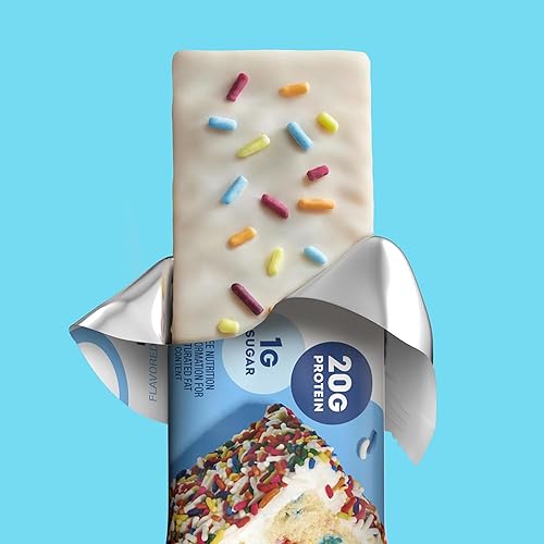 Vista 5 de ONE Protein Bars, Birthday Cake, Gluten Free with 20g Protein and 1g Sugar, Pantry Staples, 2.12 oz (12 Count)