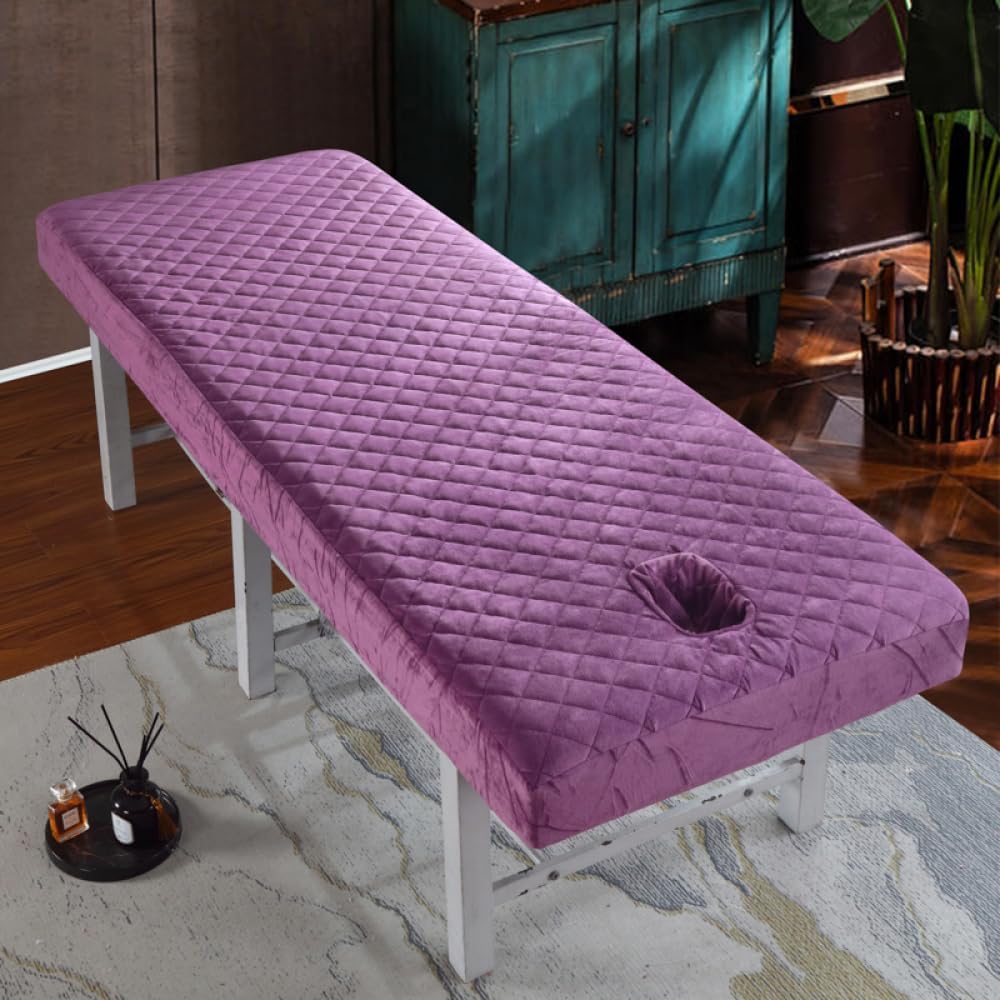 マッサージベッドカバー 美容ソフト暖かいベットのエステマッサージパーラーベッドシートダスト呼吸穴付き 純色 シングル マッサージタオ