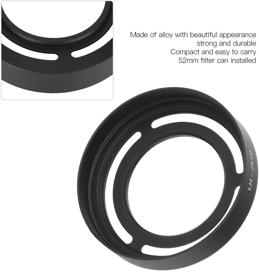 Hollow Metal Lens Hood - Compact Lens Hood - Detachable Camera Lens Hood - for X10/X20/X30 Camera(Black)
