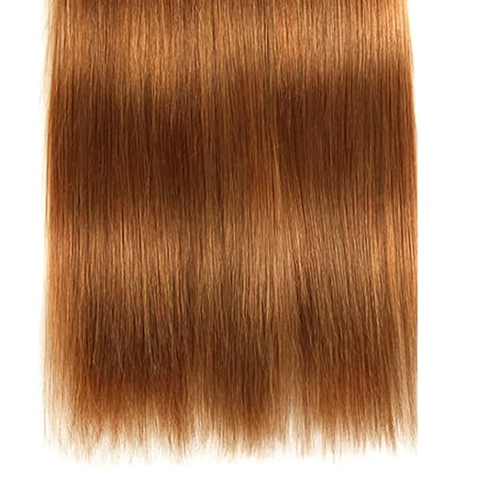Brown Straight Human Hair Bundles Color 30 Bundles Human Hair Brazilian Virgin Hair 12 14 16 Inch Color #30 Straight Bundles Hair Weave Light Brown Bundles 50g