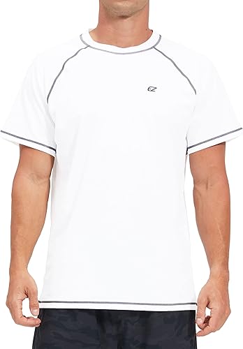 Camisetas de natación para hombre Rash Guard UPF 50+ Protección solar UV Camiseta de secado rápido para pesca y playa