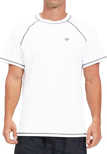 Mens Swim Shirts Rash Guard UPF 50+ UV Sun Protection T-Shirt Quick Dry Fishing Beach T Shirts