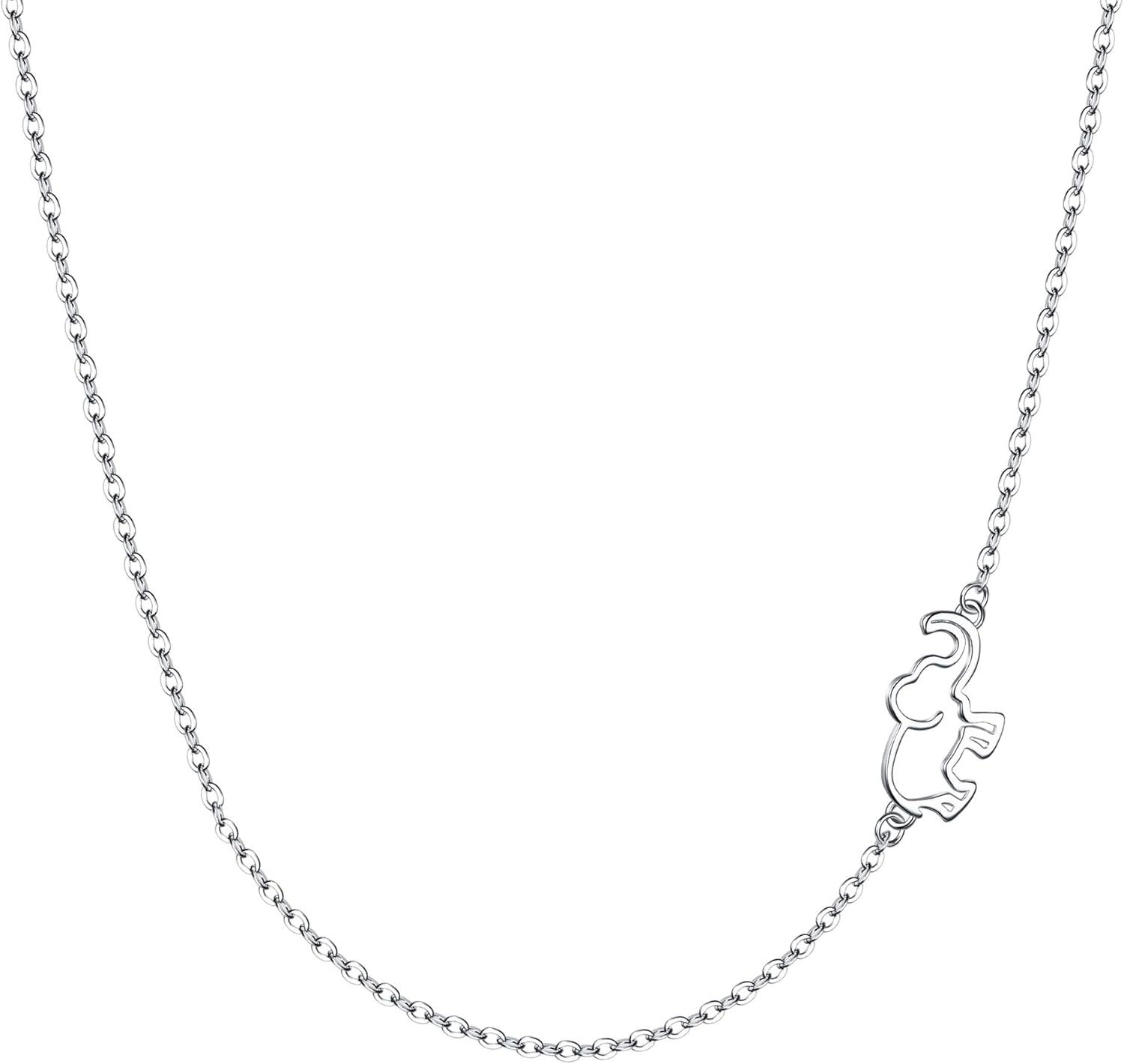 EVER FAITH 925 Sterling Silver Dainty Sideways Choker Necklace Adjustable Chain Jewelry for Women