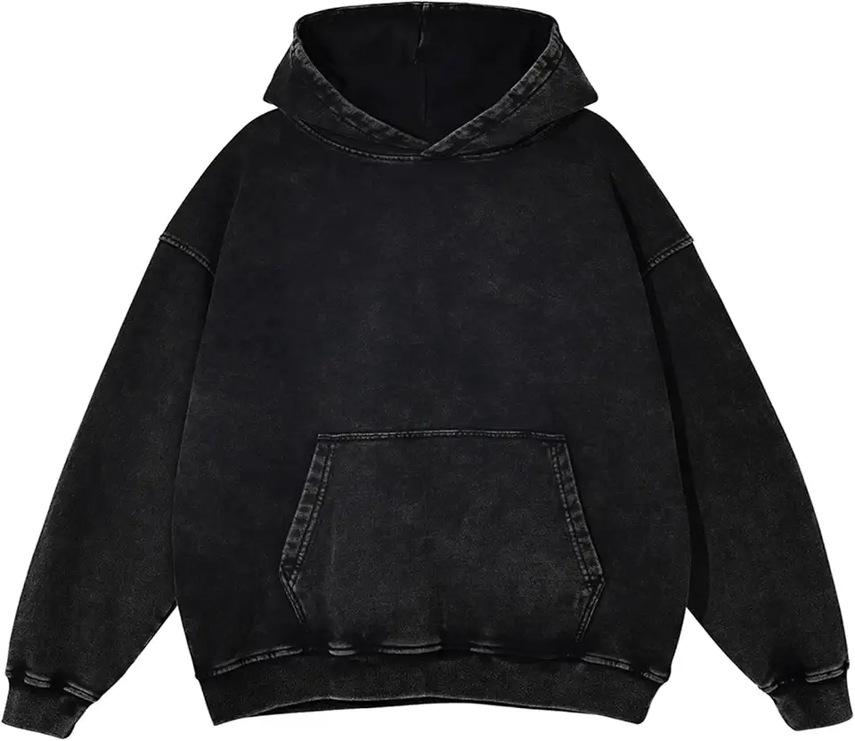 Mens Hoodies Vintage Oversized Hoodie Acid Wash Couples Cotton Pullover Hoodies for Men Streetwear Sweatshirts