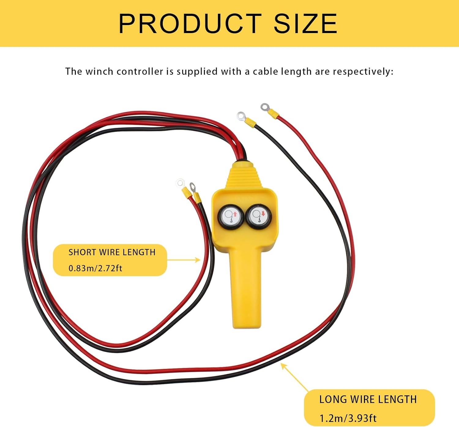 Winch Handheld Control Replacement Winch Remote Hand Control Assembly for 12V 1500lbs to 5000lbs Electric Winch,12V UP-Down Crane Pendant Hand-held Control Station