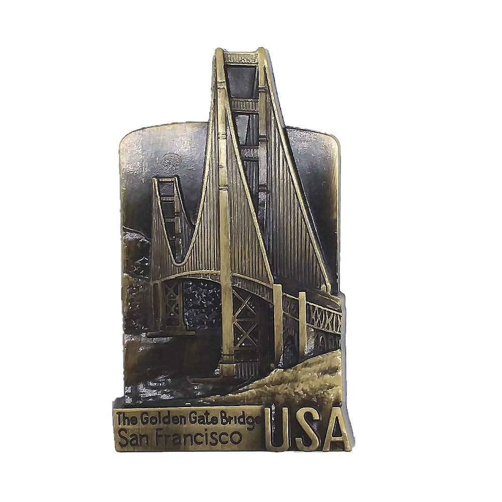 Muyu Magnet Golden Gate Bridge San Francisco Usa Metal 3D Fridge Magnet Travel Souvenir Gift Collection,Home & Kitchen Decoration Magnetic Sticker America Refrigerator Magnet