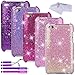Eco-Fused Case Bundle for Apple iPod Touch 4 including 5 Bling Glitter Hard Cases / 4 Stylus Pens / 2 Screen Protectors / Microfiber Cleaning Cloth - Perfect for Girls