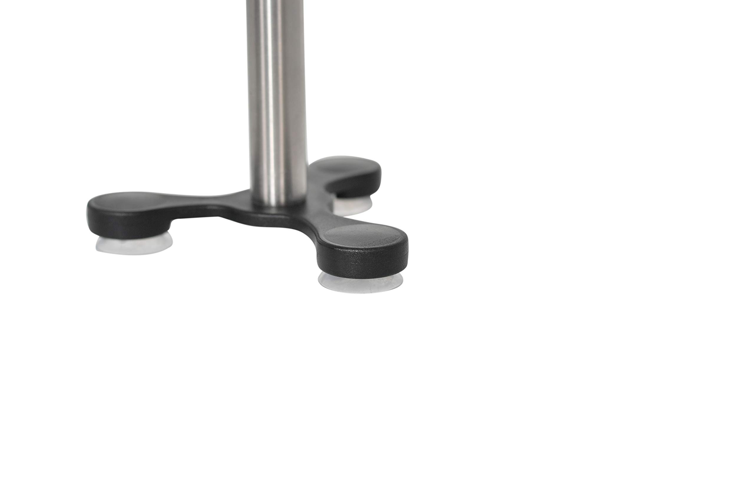 Home-X - Upright Suction Cup Countertop Stainless Steel Paper Towel Holder | Fits All Roll Sizes, Grips Tightly to Smooth Surfaces