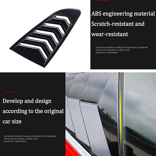 Miniatura 3 de Persianas de fibra de carbono ABS con impresión de fibra de carbono para ventana lateral trasera, persianas para Ford Mustang 2015 2016 2017 2018