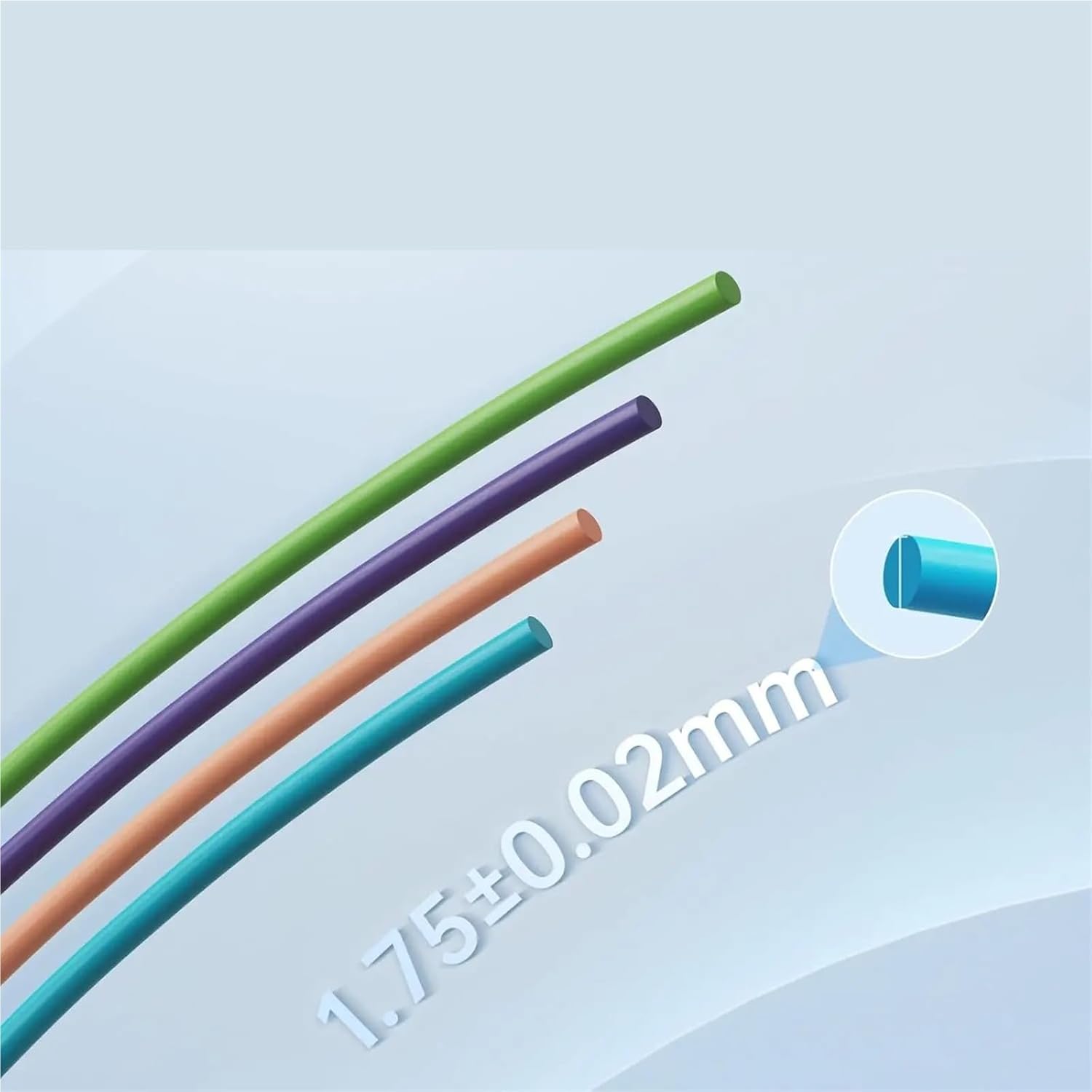 PLA 3D Printer Filament 1.75mm, Dimensional Accuracy +/- 0.02mm 4x250g