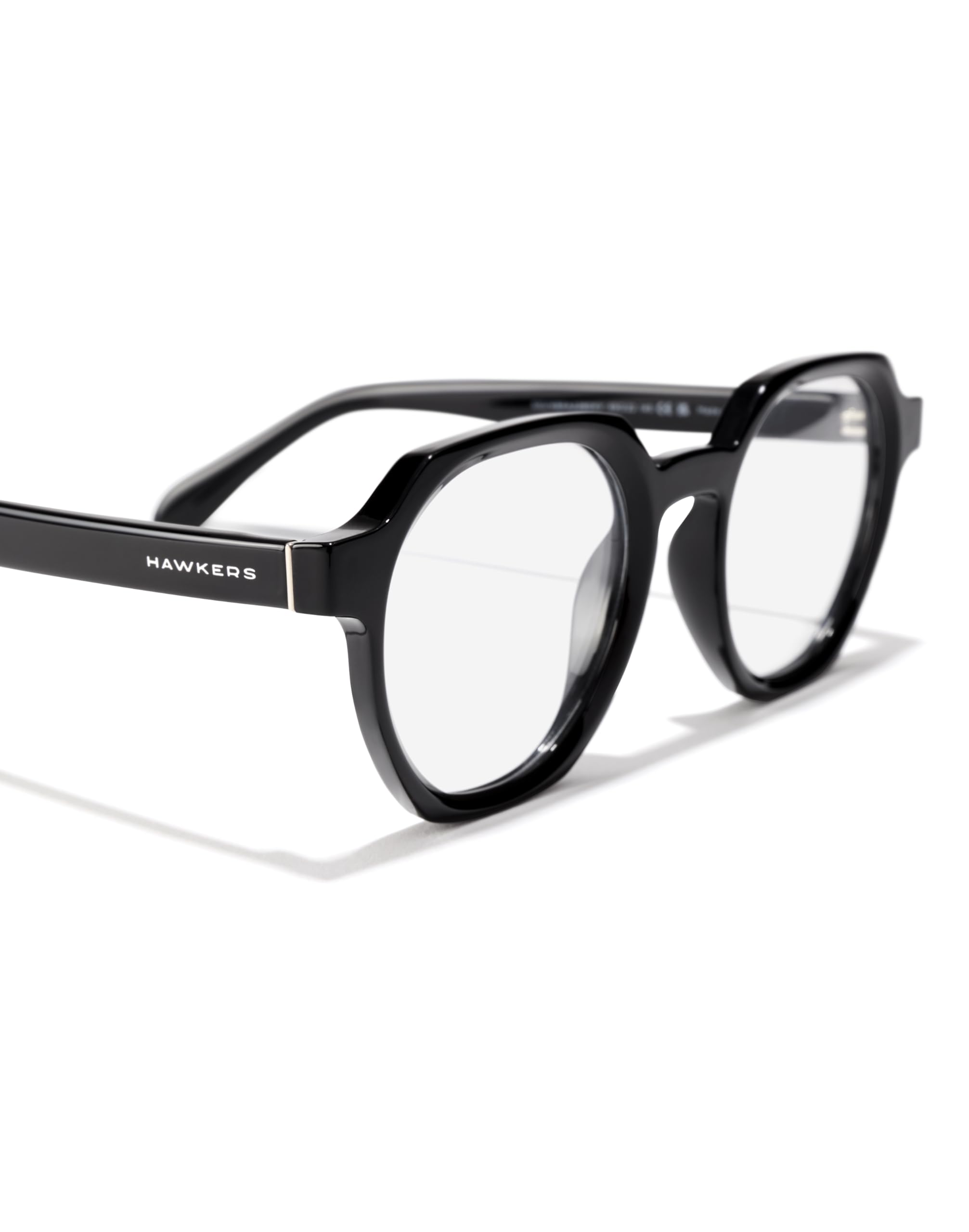 HAWKERS Brille mit Sehstärke für Herren und Damen optional mit Sonnenbrillentönung oder Blaulichtfilter, Rund, gefertigt aus TR90 (inklusive Brillenetui)