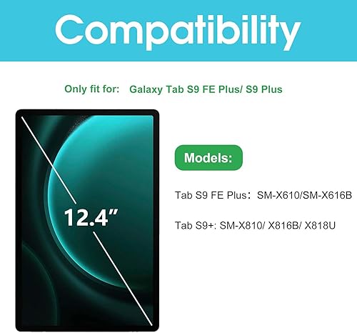 Miniatura 2 de ProCase Paquete de 2 protectores de pantalla para Galaxy Tab S9 FE+ PlusTab S9+ Plus de 12.4 pulgadas 2023, dureza 9H HD de vidrio templado