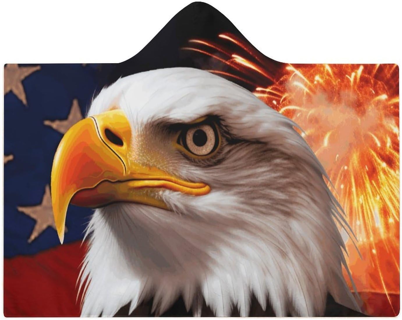 Eagle Wearable Hooded Blanket, Ultra Soft Arctic Velvet Cape Cloak Unisex - Cozy Wearable Blanket