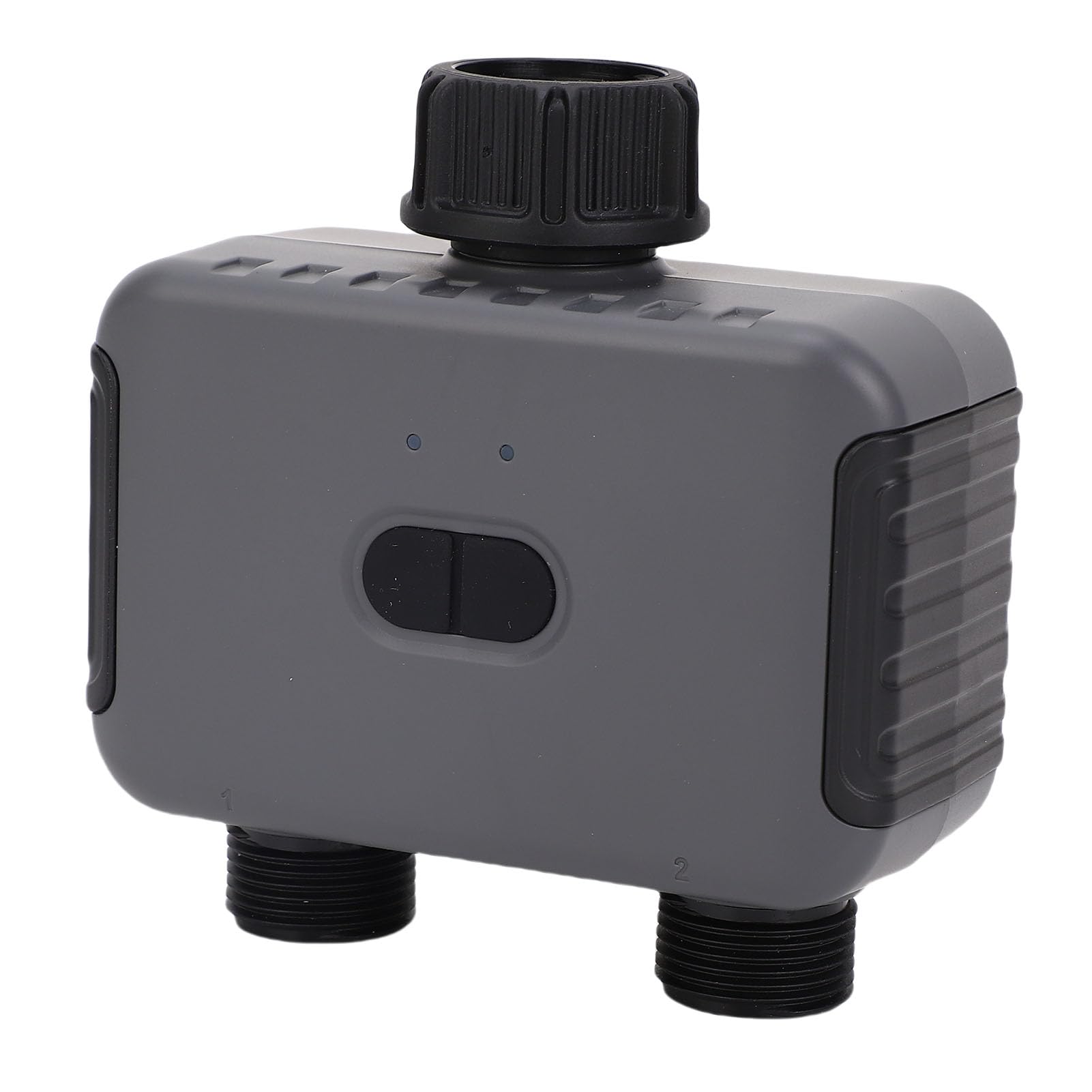 Temporizador inteligente de riego automático de 2 zonas con retardo de lluvia para césped y jardín, material ABS