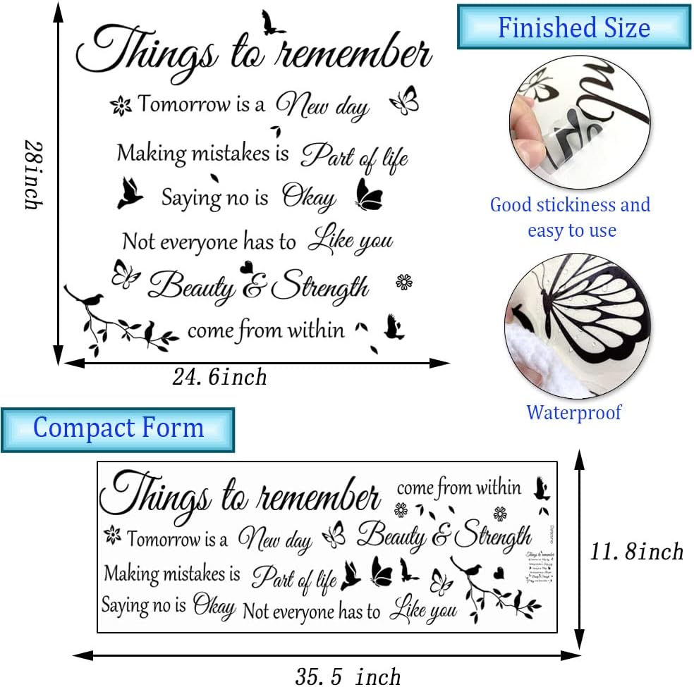 Wall Sticker Wall Stickers Wall Decals Things to Remember Wall decalwall Decor Wall Decorations Home Decor Home Decorations