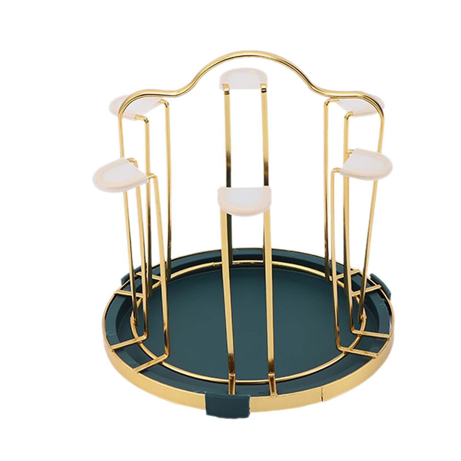 ALCXAZS Innovative Cup Drying Rack Stand With Drain Tray, Green, 20x21cm