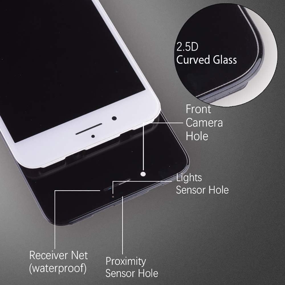 Screen Replacement White for iPhone SE 2016 4.0 inch with Earpiece and Camera Full Assembly 3D Touch LCD Display Digitizer Frame Replacement with Repair Tool Kit, Screen Protector