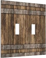 Vista 110 de Puerta de castillo de madera de mediados de siglo, estilo griego, cubierta de interruptor de luz de palanca individual, placa decorativa de pared