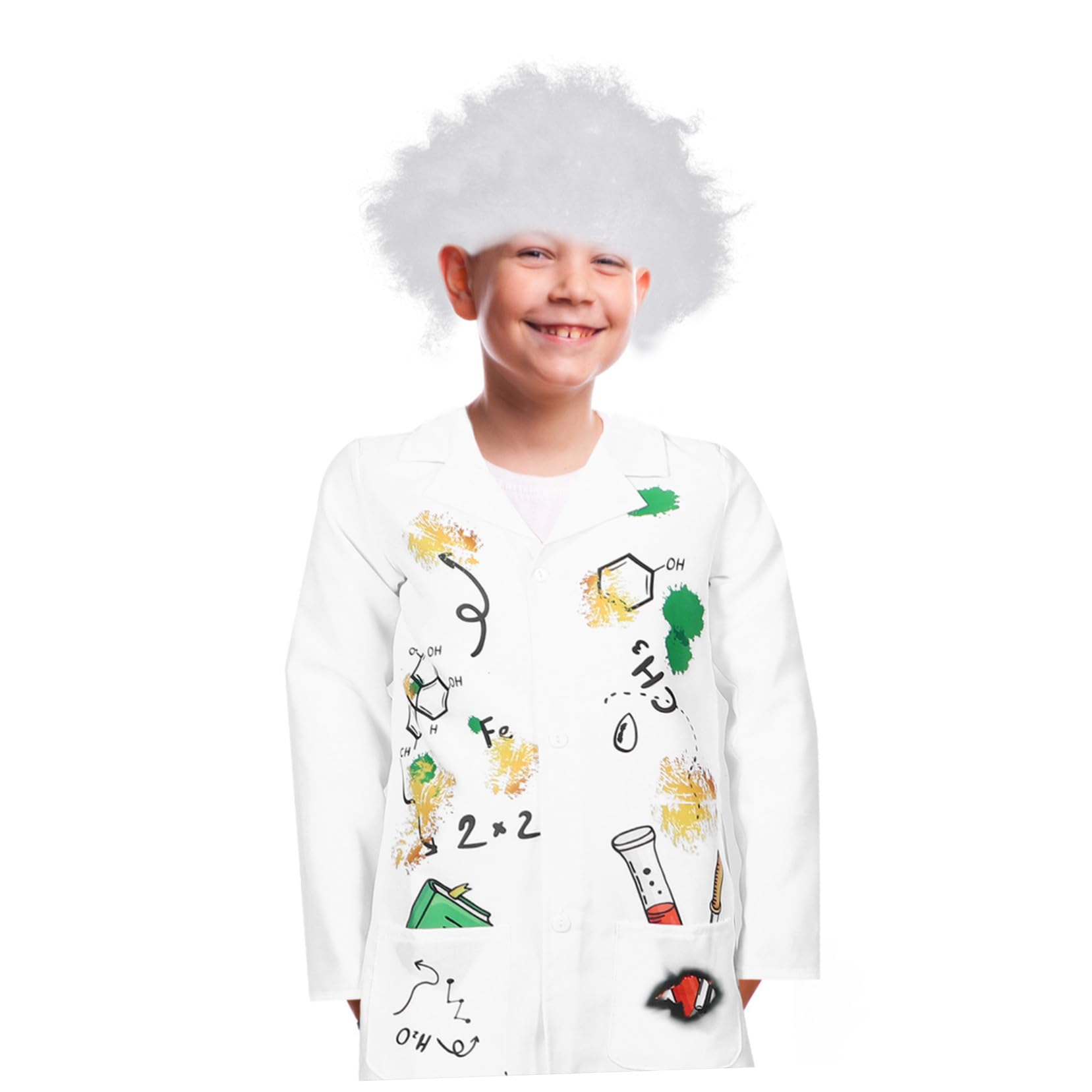 WOONEKY Costume De Scientifique Pour Enfants Costume De Médecin Scientifique Blouse De Laboratoire Blouse De Laboratoire Unisexe Pour Enfants