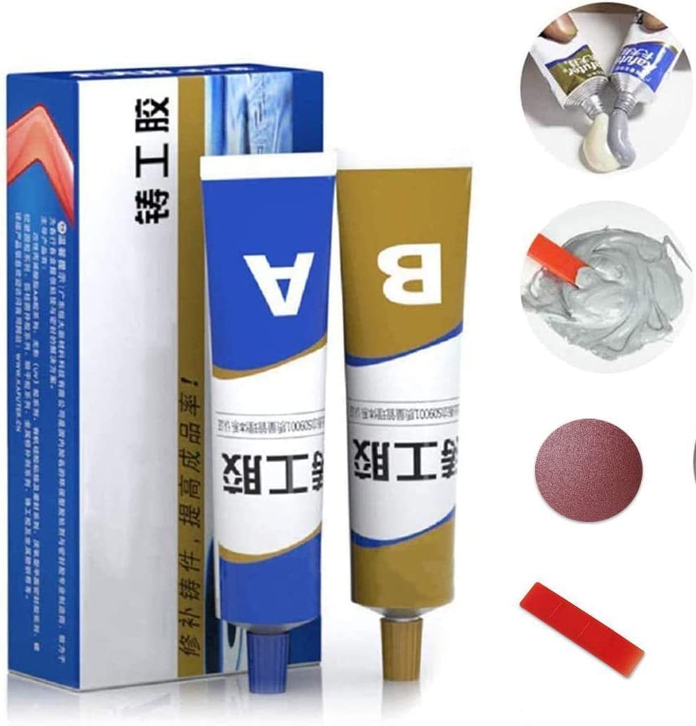 Metal Repair Gel A+B Double Tube Paste Heavy Duty, Industrial High Heat,temperature Resistant,universal Metal Plastic Aluminum Chrome Stainless Steel Repair Crazy Glue For Bonding Welding Filler100gm