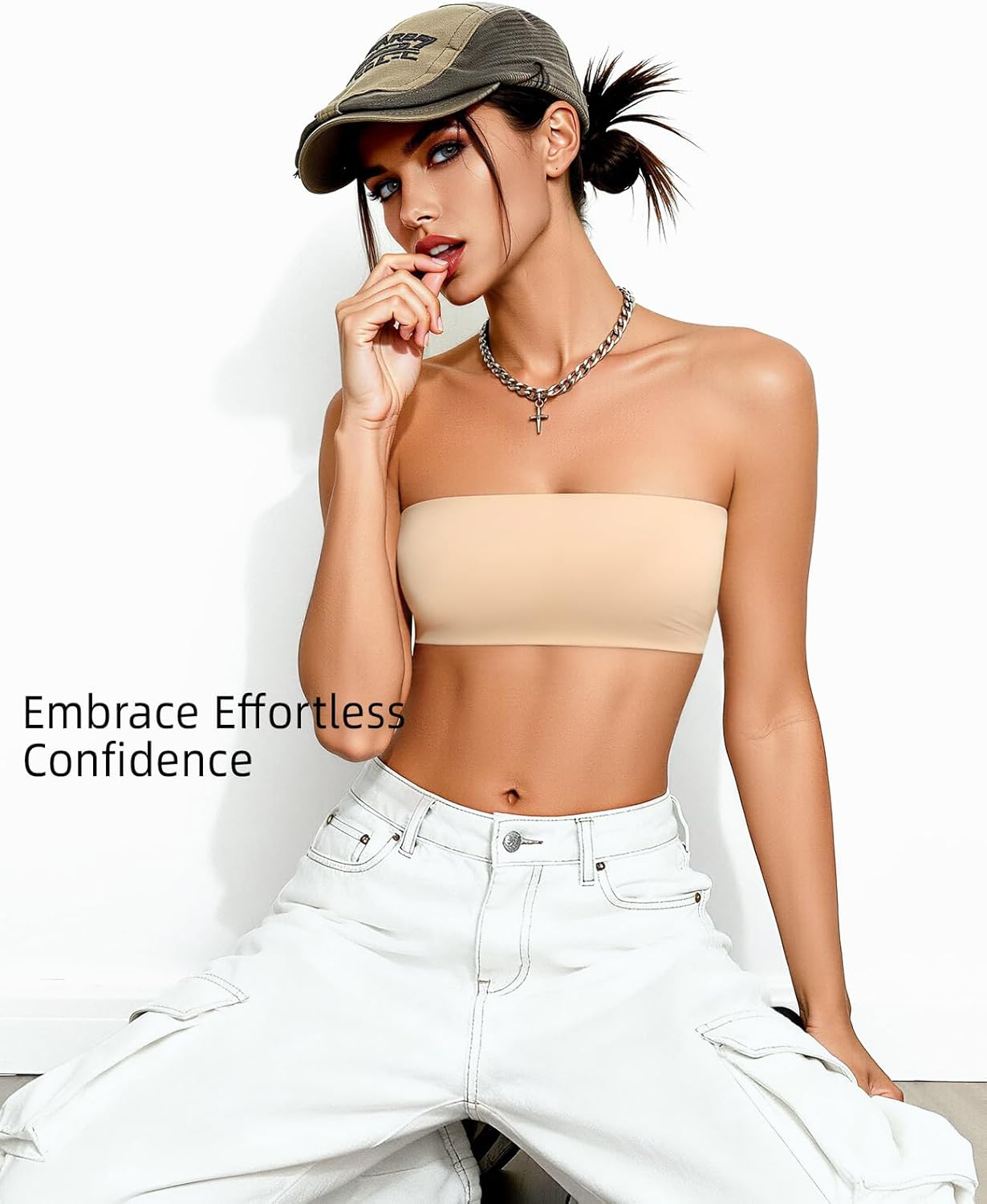 Strapless Bandeau Bras for Women Seamless Stretchy Wireless Bralettes Non-Padded Tube Bra - Image 4