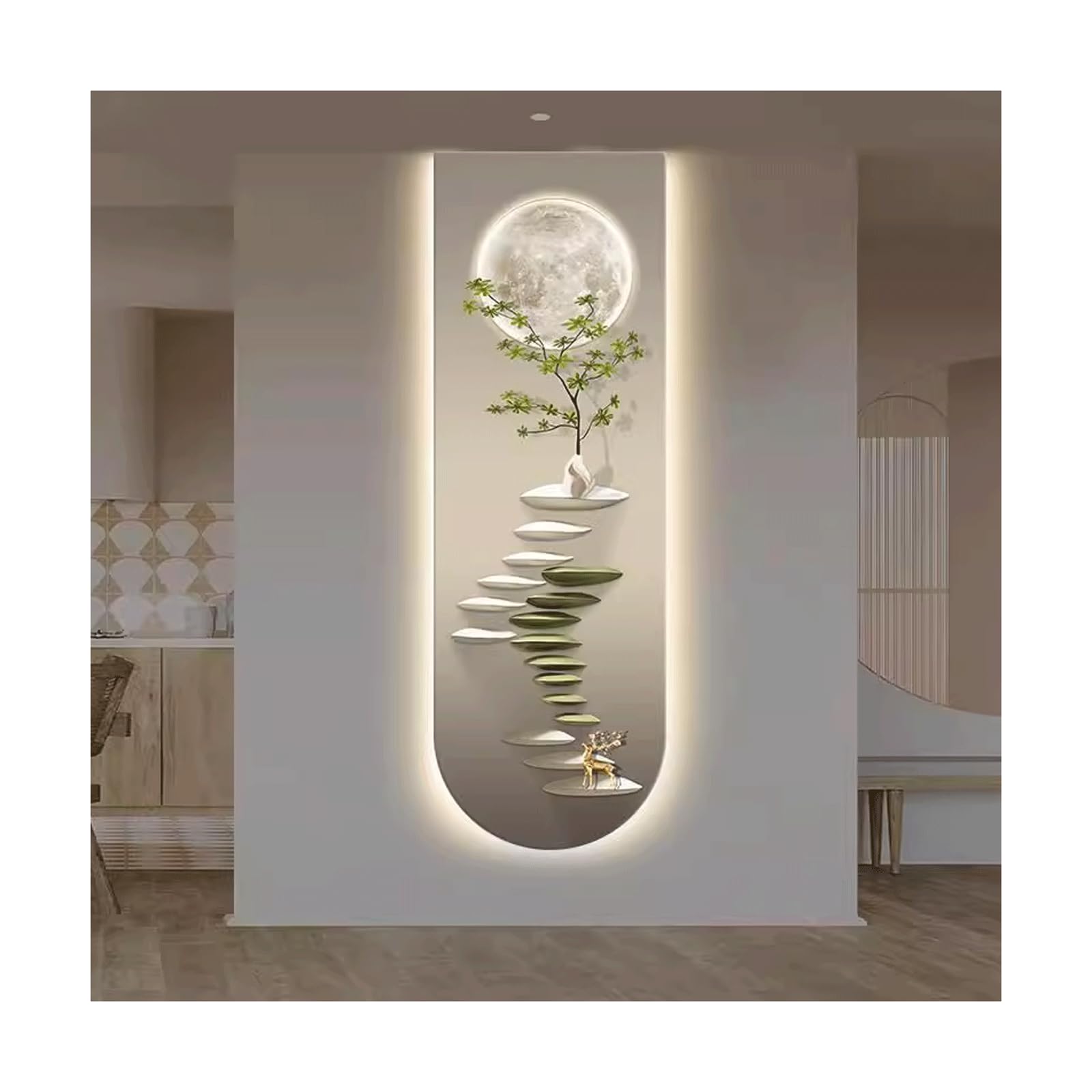 Lampe murale LED à effet relief 3D et lumière décorative
