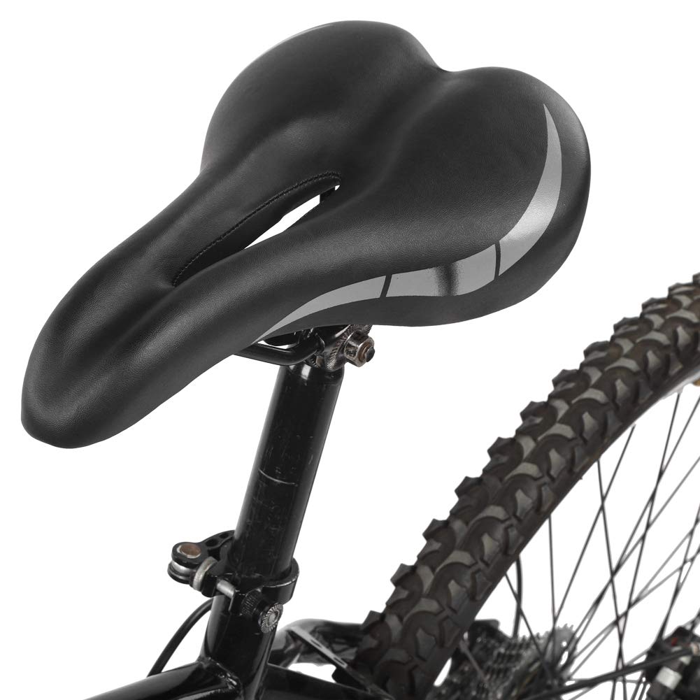 Selle De Vélo Universelle Noire - Remplacement VTT, Route Ou Ville - Avec Rails Acier
