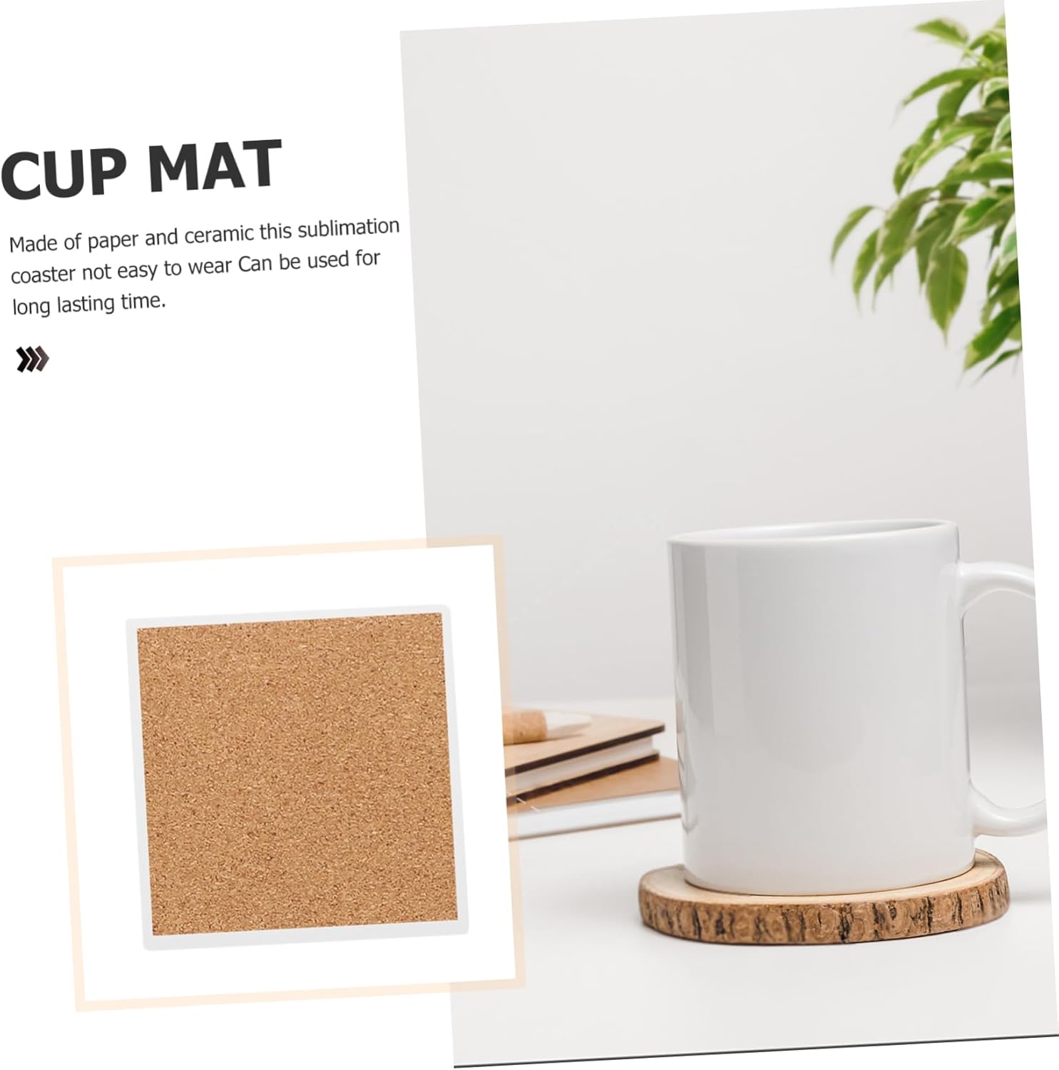 4-Inch White Ceramic Absorbent Coasters for Sublimation Blank Heat Transfer Cup Mats Non-Slip and Heat-Resistant DIY Coasters for Home and Office