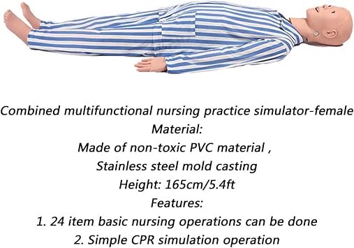 Scientific Nursing Skills Training Manikin 5.4ft Life Size Full Body Female Patient Care Manikin Simulator Basic Anatomical Human Model
