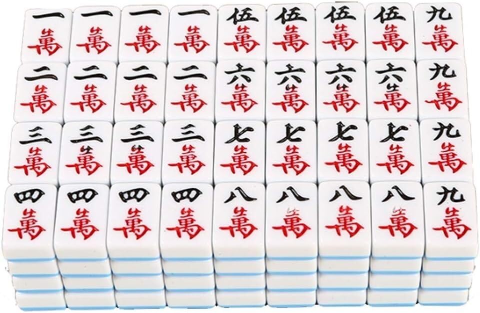 Jeu de mahjong chinois résistant avec sac de rangement contre la perte de tuiles