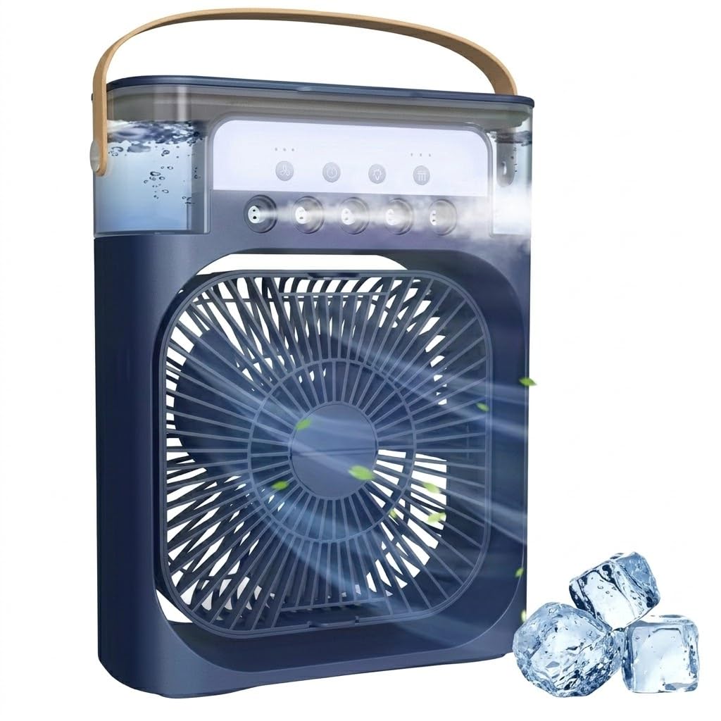 Drumstone Portable Air Cooler Fan with 300ml Water Tank, 3 Speed Settings, LED Touch Panel, 45dB Quiet Operation, Mini Personal Air Cooler Humidifier for Home Office Travel Black-image-44