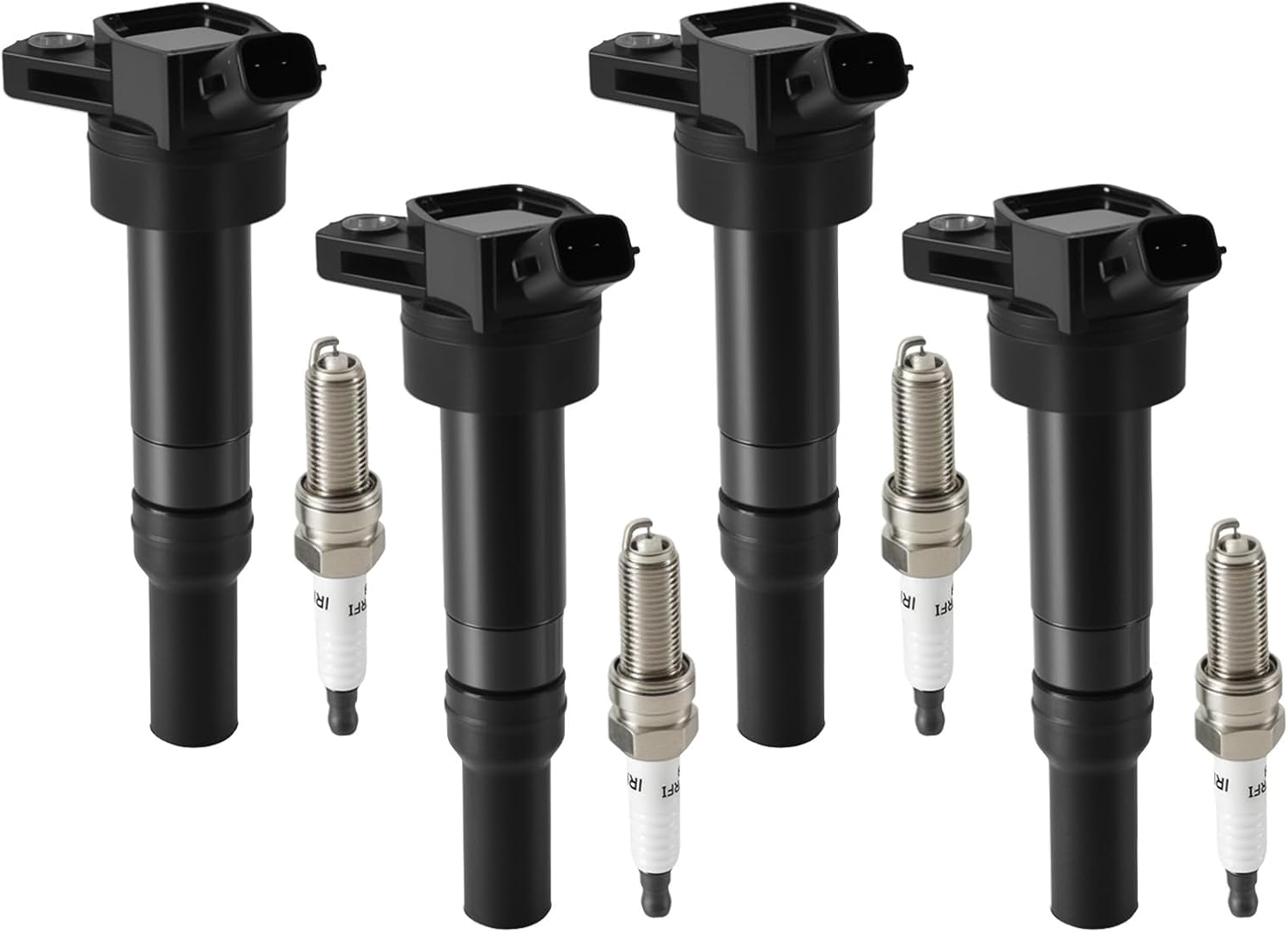 UF651 Set of 4 Ignition Coils &Iridium Spark Plugs for 2012 2013 2014 2015 2016 Kia Soul Forte Hyundai Elantra