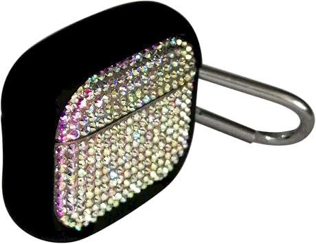 Bling Rhinestone Case for AirPods 3rd with Metal Keychain,High Quality Hand Glued Diamond Soft Silicone+Hard PC Protective Cover, Compatible with Apple AirPods 3rd Generation Charging Case
