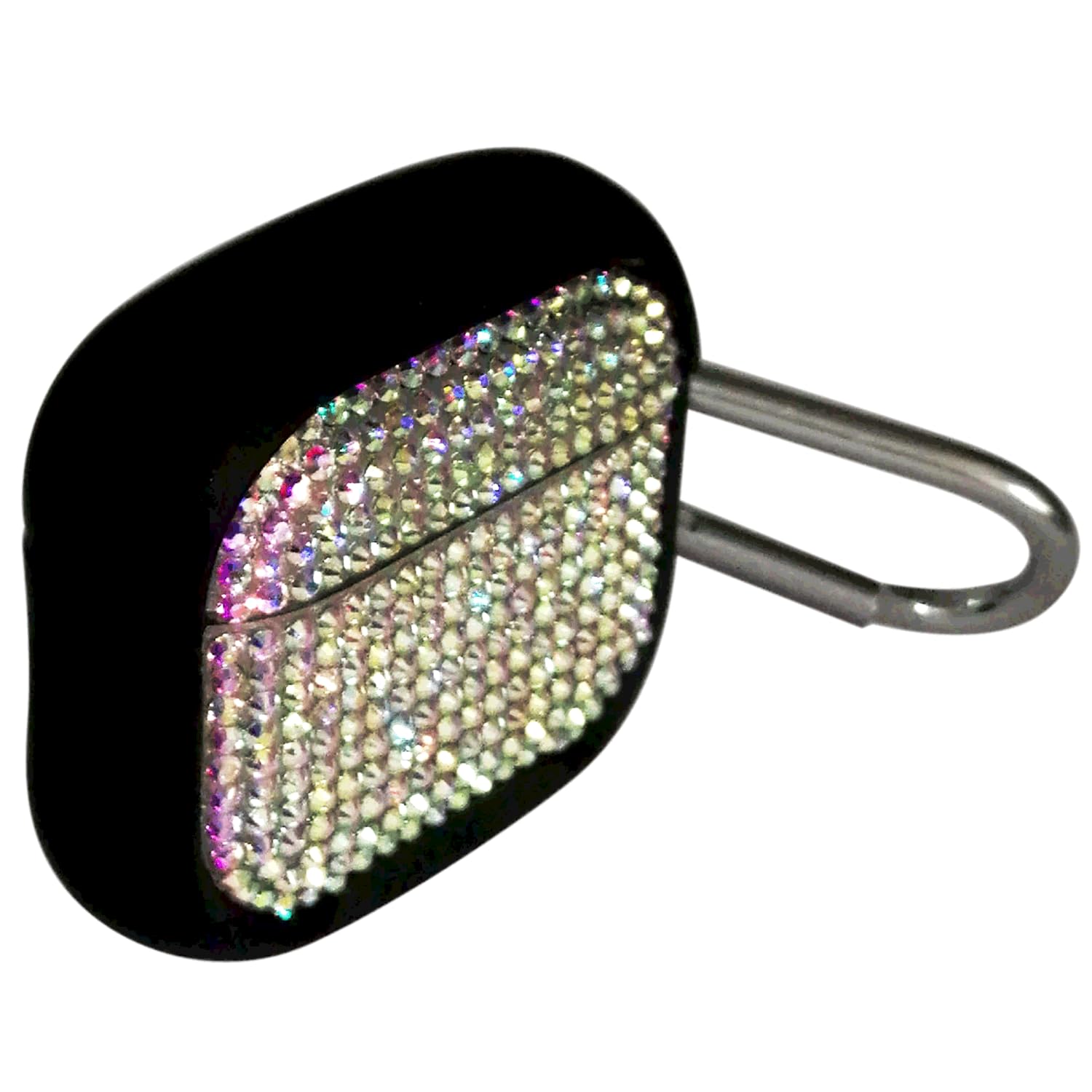 Bling Rhinestone Case for AirPods 3rd with Metal Keychain,High Quality Hand Glued Diamond Soft Silicone+Hard PC Protective Cover, Compatible with Apple AirPods 3rd Generation Charging Case