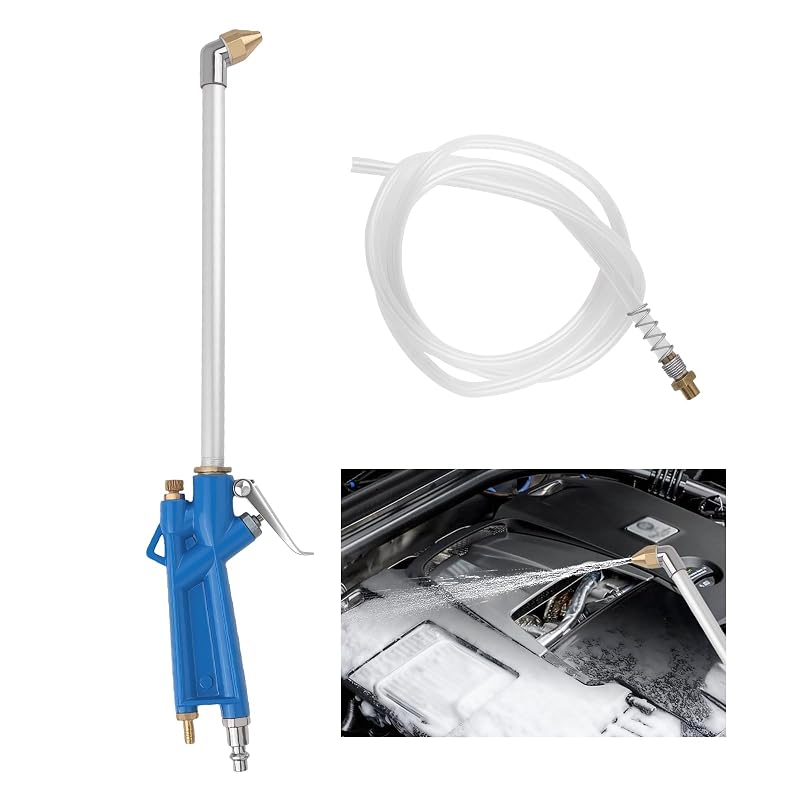 Pistola Pneumática de Sucção para Limpeza de Motor com Bico Curvo, Haste Longa e Mangueira de 119,8 cm Purthog