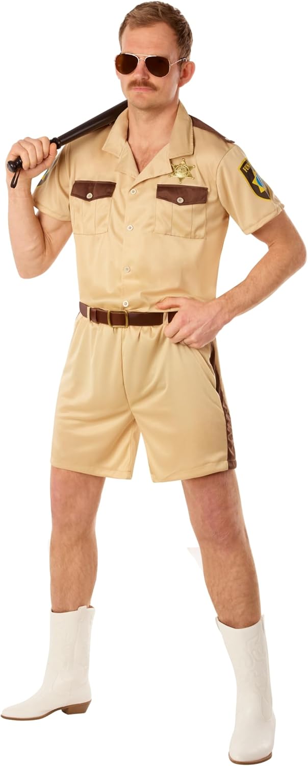 Morph Lieutenant Cop Costume Men 911 Officer Deputy Outfit Brown Tan Police Uniform Sheriff Halloween Costumes For Men - Image 5