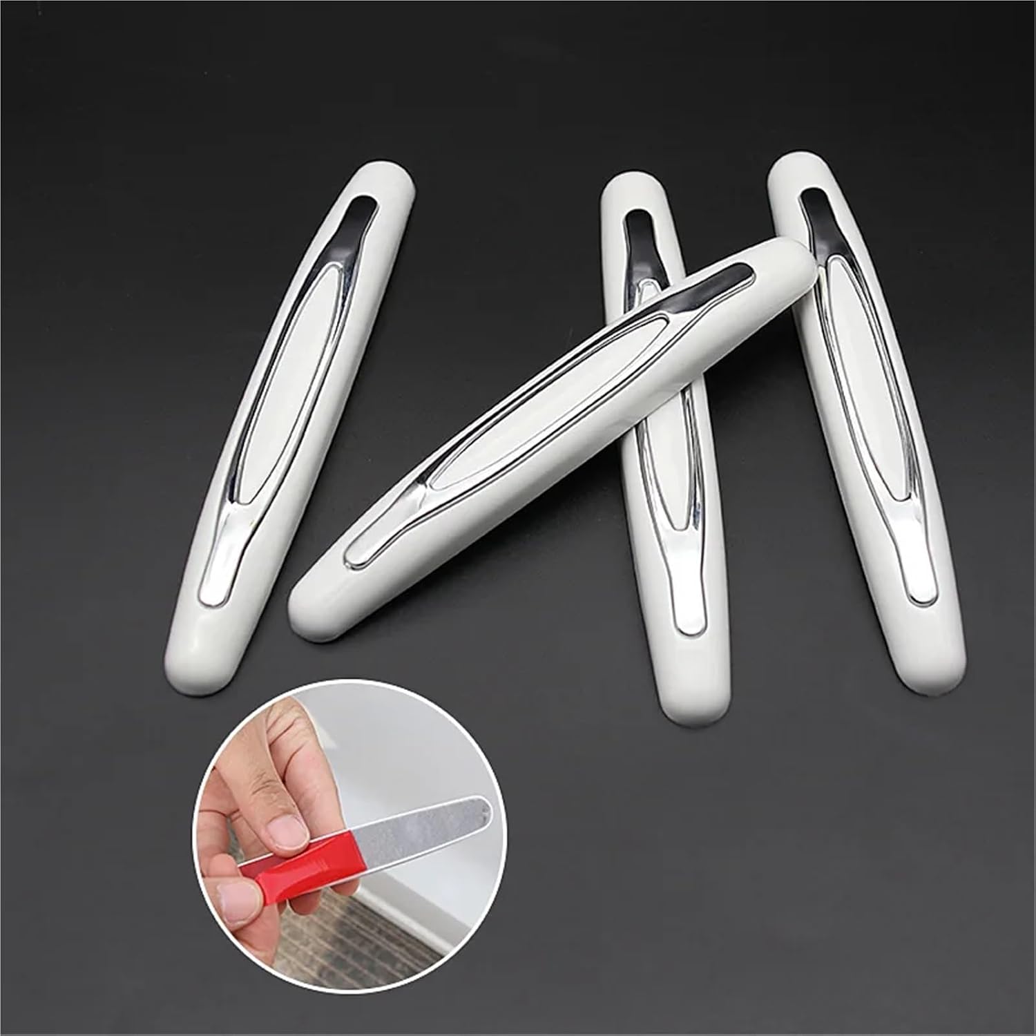 4Pcs Door Strip Collision Protection(Silver)