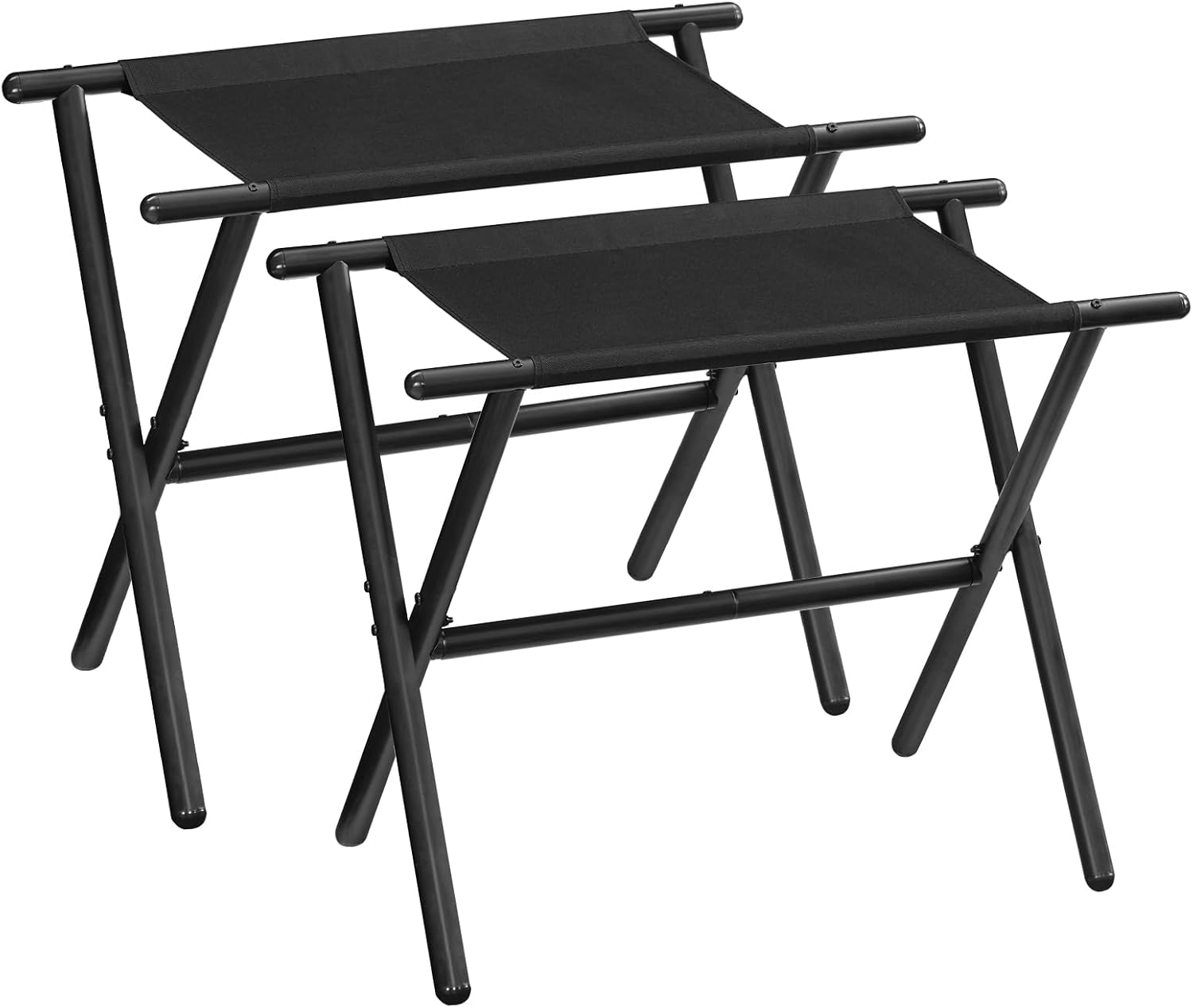 HOOBRO Luggage Racks, Set of 2, Folding Suitcase Stands, Oxford Fabric Suitcase Holders with Metal Frame, 28.7”L x 14.6”W x 22.6”H, for Guest Room, Hotel, Bedroom, Black BK56XLP201