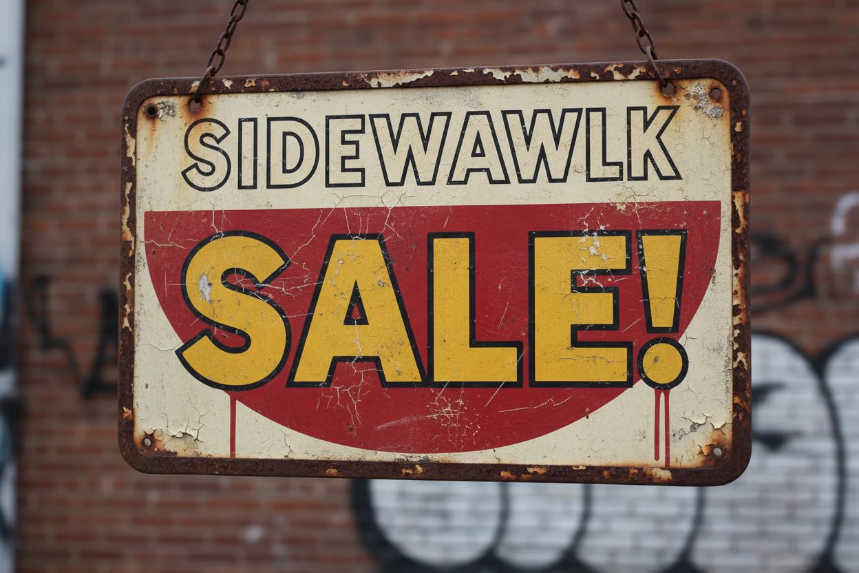 Wall Decor Sidewalk Sale | Full Color Sidewalk Display Sign Board With Metal Ground Stakes | 8x12Inch Vintage Signs Aluminum Plates Printed