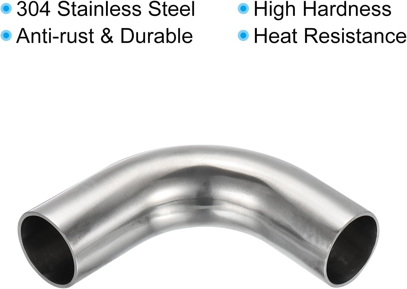 PATIKIL 2pcs 90 Degree Mandrel Bend Elbow, 1 Inch OD Steel Exhaust Elbow Exhaust Piping Connector 304 Stainless for Exhaust Pipe Stair Handrail HVAC