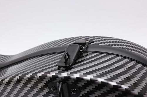 Miniatura 8 de Estuche de violín de fibra de carbono 44 de tamaño completo Estuche de violín duro fuerte ligero con correa trasera y 2 soporte de arco Caja de