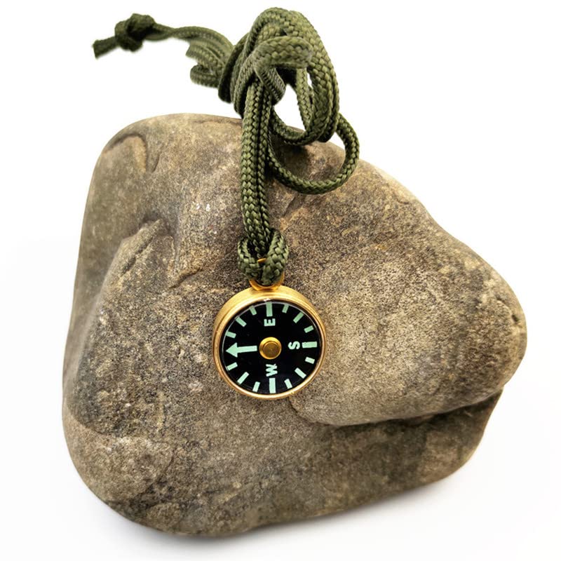 Brújula de supervivencia de cobre para camping portátil miniatura 4